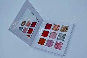 Kein Logo 9 Farbe Rosa-Rot-Serie Mit Spiegel Private Label Lidschatten-Palette benutzerdefinierte Glitter Lidschatten-Palette Ready to Ship akzeptieren DIY-Farbe