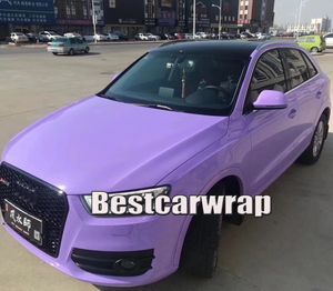 Lavender Gloss Vinyl Wrap для автомобильной обертывания с воздушным пузырем Бесплатное транспортное средство для автомобиля, покрывающие наклейки с низкой прихваткой Клей 3М Качество 1.52x20m 5x67ft