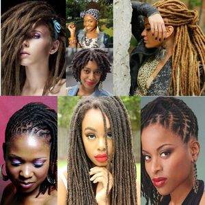 여성을위한 도매 Dreadlocks 인간의 머리카락 Dreadlock Extensions 블랙 브라운 금발 613 색 크로 셰 뜨개질 헤어