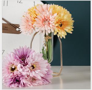 Goldenrod chrysanthemum artificial flowers artificial Daisy wedding decorations one bouquet six single flower six colors for choose