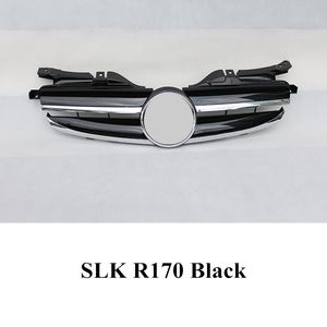 1996-2005 1 stycke högkvalitativ silverbil njurgrillar för ben-z slk r170 svart abs främsta mesh galler