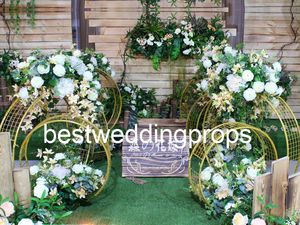 Dekorativ ny stil (60cm diameter 1pcs, 80cm One PCs One Set) Ceremony Wedding Design Iron Metal Circle Backdrop Stand Best524