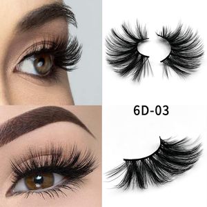 Newest 25mm 3D Mink Eyelashes Makeup 6D Mink Lashes Soft Natural Thick False Eyelash Extension with Pack High Quality 25mm Faux Mink Lashes