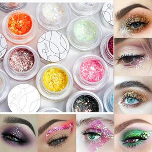 DHL 34 Färg Pearlescent Eye Shadow Gel Cream Body Hairs Lips Diamant Beads Laser Sequins Shimmer Pigment Eye Shadow Palette 120 st / parti