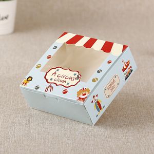 Papierschachteln, Geschenkpapier-Verpackungsschachteln mit Fenstern, Packbox für Kindergeburtstag, Zirkuskuchen oder Essensbacken
