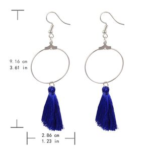 Enkel Round Tassel Örhängen Damer Tassel Ring Örhängen Damflickor Dagliga Wear Fashion Smycken Alla hjärtans dag Födelsedag Julklapp