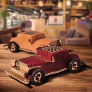 Retro klassischer Oldtimer-Bluetooth-Lautsprecher, automatischer kabelloser Subwoofer mit Telefonhalter, FM-Unterstützung, USB/TF-Karte, Play-Bus-Autolautsprecher