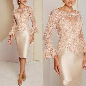 Classic Lace Mother of the Bride Dresses Long Sleeve Beads Wedding Guest Dress Custom Women Wear Evening Gowns Plus Size2182
