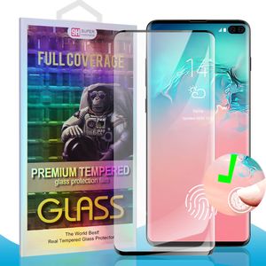 Fodralvänligt härdat glasskärmskydd för Samsung S22 Ultra Galaxy Note 20 Plus S10E S21 5D Full täckning Touching Unklock Inget hål med detaljhandelsförpackning