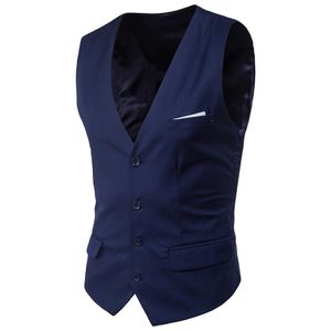 Ankomstklänning Västar för män Slim Fit Mens kostym Vest Male Waistcoat Gilet Homme Casual Ärmlös Formell Business Jacket