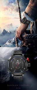 cwp 2021 Weide watches Men's Casual Fashion numeral Digital Display Quartz Multiple Time Zone Auto Date Alarm Leather Strap belt WristWatches