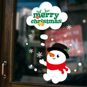 Noel Snowman Snowflake Cam Pencereler Çıkartmalar Kaldır