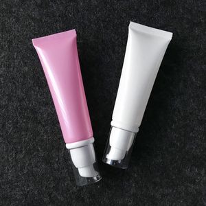 50g 50ml weiß rosa PE-Kunststoff weiche Röhrchen leere Squeeze nachfüllbare Kosmetik BB Creme Emulsion Lotion Verpackungsbehälter DHL-frei