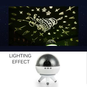 Creative Night Light Projektor Starlight Automatisk roterande nattlampa LED-projektorlampa 3 Ljuslägen Heminredning