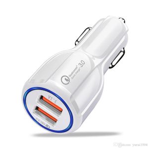 Chargeur USB Chargeur rapide 3.0 2.0 Chargeur de téléphonie mobile 2 ports Chargeur de voiture rapide USB pour iPhone Samsung Tablet Car-chargeur en Solde