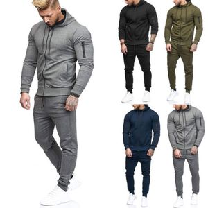 Nuova tuta da uomo da jogging Top Bottom Sport Felpa con cappuccio Pantaloni Set di pantaloni