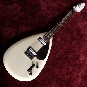 Branco Teardrop Guitarra oca do corpo Mark III BJ-A White Brian Jones 2 Single Coil Pickups Sinal elétrico guitarra Chrome Hardware