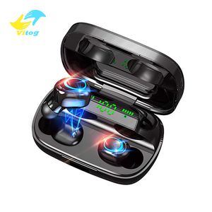 Vitog Wireless Bluetooth Hörlurar S11 Touch Control TWS Headset stereo mini öronproppar med bärbar laddningslåda hörlurar