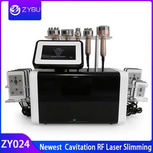 New 6 in 1 ultrasound cavitation vacuum rf radio frequency 650nm lipo laser weight loss slimming machine with CE DHL free shipping