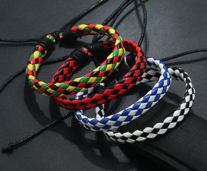 Hot sale 11 color selection PU bracelets Imitation leather Weave bracelet Can be adjusted Man woman Punk style Jewelry 10pcs/lot