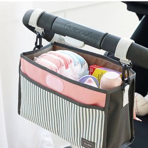 Bolsa de carrinho de bebê Sacos de fraldas de fraldas de fraldas Organizador de armazenamento de cesto pendurado Baby Travel Feeding Bottle Banker Sacher Acessórios
