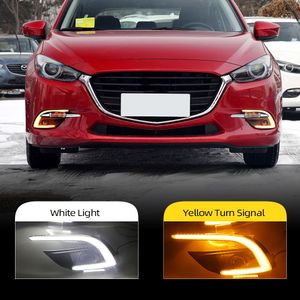 2 sztuk DRL dla Mazda 3 Mazda3 Axela 2017 2018 światła dzienne pokrywa lampy przeciwmgielnej reflektor 12V światło dzienne samochód stylizacji