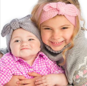 Caldo lavoro a maglia di lana Nodo invernale Fasce per capelli Fascia per capelli per capelli Cerchietto per capelli Orecchie di coniglio carine Copricapo Copricapo Coniglietto per bambini Ere Turbante