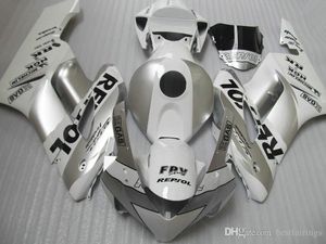 Högkvalitativa Fairings för Honda CBR1000RR 2004 2005 Silver White Injection Mold Fairing Kit CBR 1000 RR 04 05 RT53