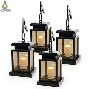 Solar Flameless Candle Waterproof Hanging Solar Powered Torch Light Auto On Landscape lighting For Garden Yard Pathway