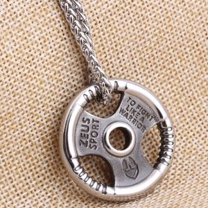 Fashion- Titanium Steel Men's Necklace Stainless Steel Sports Steering Wheel Pendant Necklace Personality Totem Three-dimensional Jewelry