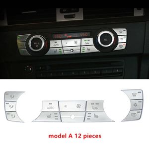 Pulsanti del condizionatore d'aria in ABS cromato Decorazione della copertura con paillettes per BMW Serie 3 E90 318 320i 2005-12 Accessori per interni auto