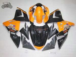 Anpassa Motorcykel Fairing Kit för Kawasaki Ninja ZX-10R 2004 2005 Orange Svart ABS Plastmissor eftermarknadsdelar ZX10R 04 05 ZX 10R