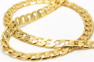 Wholesale- Stainless Steel Jewelry 18K Gold Plated High Polished Miami Cuban Link Necklace Men Punk Curb Chain Butterfly Clas