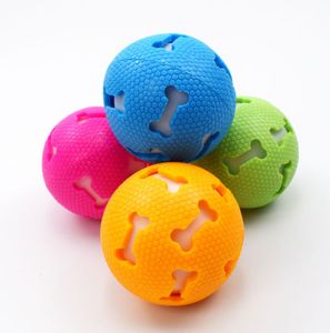 The latest pet toys, hollow bones, 2 styles, luminous vocal ball, 7.5cm dog and cat bite-resistant natural rubber toy