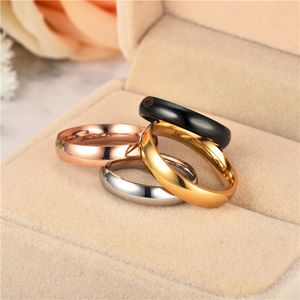 Gold simples banda anéis de aço inoxidável anel em branco mulheres anéis de noivado anéis de casamento jóias de moda e presente arenoso