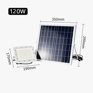 Solar LED iluminação exterior Holofotes 120W 200W 300W Solar Painel Flood luz de controle remoto lâmpada de rua com temporizador de controlo de iluminação