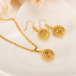 Bead Jewelry set Necklace Pendant Bracelet Earrings Fine Gold GF Chain Women Romantic Gift African set