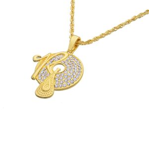 Fashion- R diamonds pendant necklaces for men women luxury crystal capital letter pendants alloy rhinestone gold chain necklace gifts