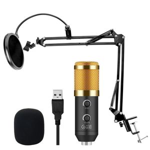 USB Condenser Recording Microphone For Computer Laptop MAC Or Windows Mic For PC Studio With Pop Filter Upgraded From bm800