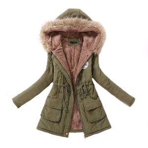 Kvinnor Parka Casual Outwear Höst Vinter Militär Hooded Coat Winter Jacket Kvinnor Furrockar Kvinnors Vinter Jackor och Coats CJ191213