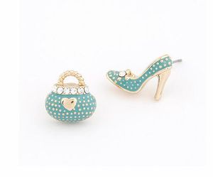 new hot Fashionable individual character high-heeled shoes bag asymmetrical ear stud individual character contracted vogue classic delicate