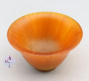 China handmade real ox horn carved transparent solid horn bowl