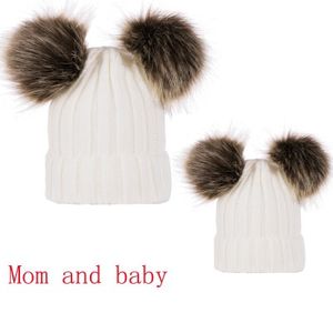Party Hats Designer Knit Hat Parent-Child Winter Warm Mom Baby Beanie Ski Cap Head Hooded Caps For Women Girls Kids With Hair Ball Eea560 Selling Hot