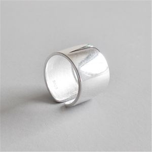 925 Sterling Silver Ring dedo ajustável para as Mulheres Homens festa de jóias Joyas de Plata 925 Bijoux Novos Moda largas Anéis Abertas