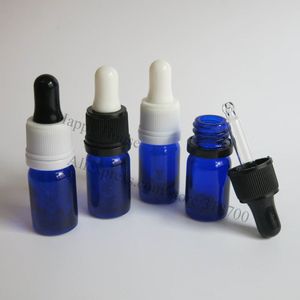 500 x 5 mL Cobalt Blue Mini vidro Dropper Bottle, 5cc vidro azul Garrafa Óleo Essencial Com Tamper Evident Dropper