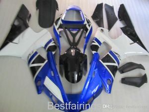 ZXMotor 7Gifts Fairing Kit för Yamaha R1 2000 2001 Vitblå Svart Fairings YZF R1 00 01 KJ85