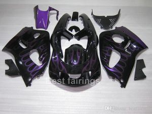 ZXMOTOR 7gifts fairing kit for SUZUKI GSXR600 GSXR750 SRAD 1996-2000 black purple flames GSXR 600 750 96 97 98 99 00 fairings FD34