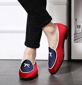 Moda masculina Sapatos De Couro De Veludo De Seda Novo Estilo Sapatos de Grife Homens Sapatos Formais Plana Respirável Slip-on Loafers Plus Size