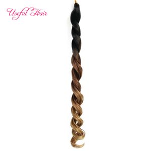 Atacado corporal de mar trança extensões de cabelo 24inch tranças de crochet tranças mar corpo sintético extensão de cabelo ombre cor para mulheres tece closu