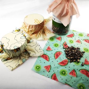 3PCS/SET Beeswax Wrap Reusable And Organic Plastic Free Food Storage Fruit Snack Lunch Sandwich Wraps Sustainable For Camping Picnic